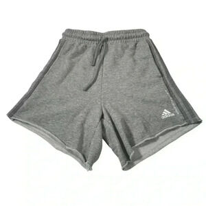 Adidas Mens Gray Active 3 Stripe Sweat Shorts HC4649 Size XS